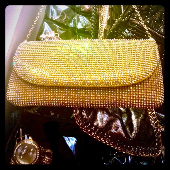 Handbags - “Yellow Diamonds Glam Clutch “